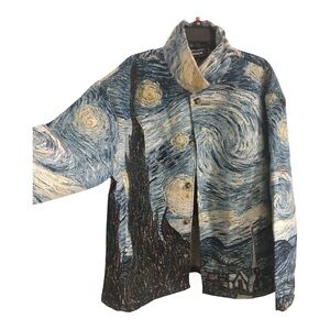 Van Gogh The Starry Night Sky jacket coat size large new